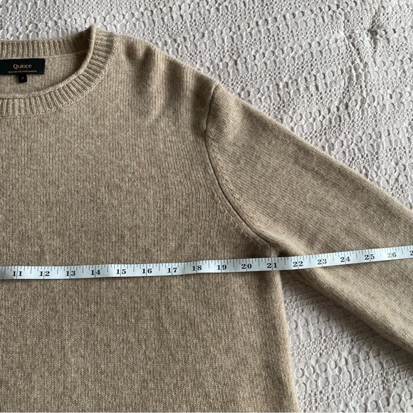 Quince Mongolian Cashmere Boxy Crewneck Sweater Oatmeal S Oversized Roll neck - Picture 13 of 15